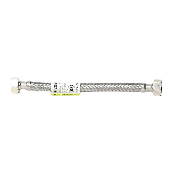 Thrifco Plumbing 1/2 Inch FIP x 1/2 Inch FIP x 16 Inch Long Stainless Steel Faucet Riser 4401421 - main
